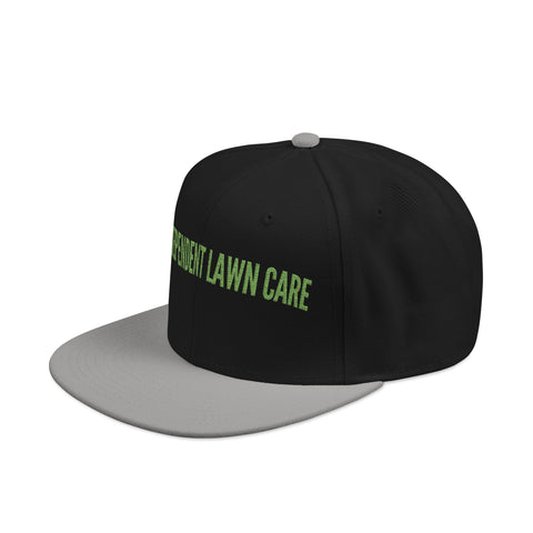 Embroidered Lawn Care Snapback Hat — Green Grass Text Cap