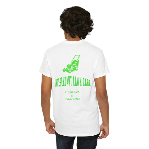 Independent Lawn Care Unisex Heavy Cotton Tee, Gardening Shirt, Lawn Care Work Tee, Outdoor Worker Clothing, Gift for Landscapers