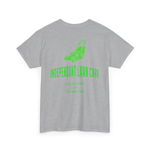 Independent Lawn Care Unisex Heavy Cotton Tee, Gardening Shirt, Lawn Care Work Tee, Outdoor Worker Clothing, Gift for Landscapers