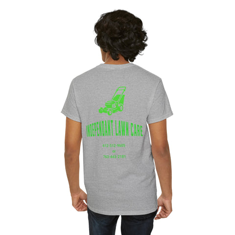 Independent Lawn Care Unisex Heavy Cotton Tee, Gardening Shirt, Lawn Care Work Tee, Outdoor Worker Clothing, Gift for Landscapers