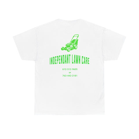 Independent Lawn Care Unisex Heavy Cotton Tee, Gardening Shirt, Lawn Care Work Tee, Outdoor Worker Clothing, Gift for Landscapers
